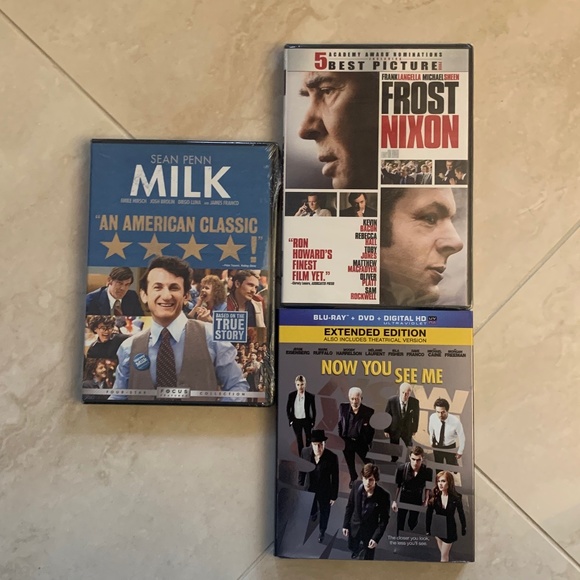 Sealed New  DVDs Set of Milk   Frost Nixon  & Now You See Me  *All 3 for $15* - Picture 1 of 8